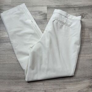 Alfani Womens White Straight Leg Dress Pants Size 12 Classic Business Casual